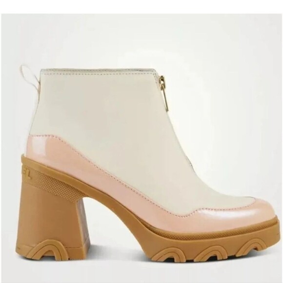 NEW Sorel Brex Waterproof Block Heel Chelsea Boot Zip White 10 - Picture 2 of 4